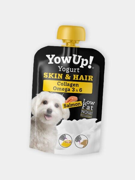 Yaourt à boire pour chien - Pelage goût saumon - Yow Up !